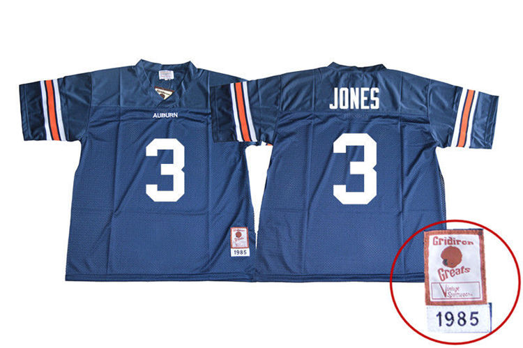 Auburn Tigers Men's Jonathan Jones #3 Navy Stitched College 1985 Throwback NCAA Authentic Football Jersey JHS3174IK